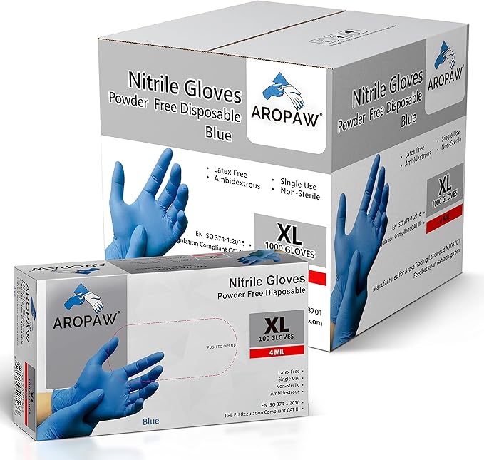 Basic Vinyl Exam Gloves, 4 mil Safty Glove Latex-Free & Powder-Free, SGBE 8003 Synmax Disposable Medical Glove Large (Case of 1000, Black) - Image 8