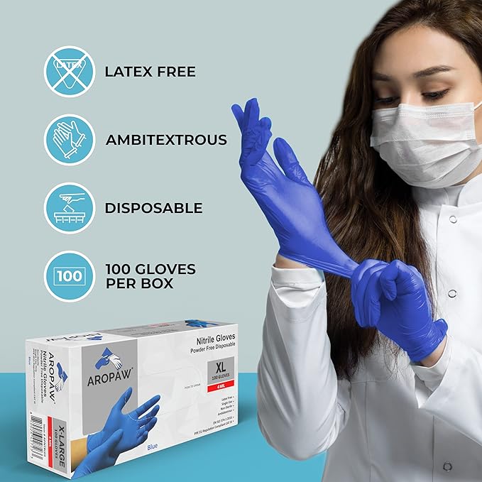 Basic Vinyl Exam Gloves, 4 mil Safty Glove Latex-Free & Powder-Free, SGBE 8003 Synmax Disposable Medical Glove Large (Case of 1000, Black) - Image 2