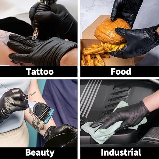 Basic Vinyl Exam Gloves, 4 mil Safty Glove Latex-Free & Powder-Free, SGBE 8003 Synmax Disposable Medical Glove Large (Case of 1000, Black) - Image 10