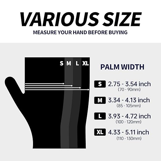 Basic Vinyl Exam Gloves, 4 mil Safty Glove Latex-Free & Powder-Free, SGBE 8003 Synmax Disposable Medical Glove Large (Case of 1000, Black) - Image 9