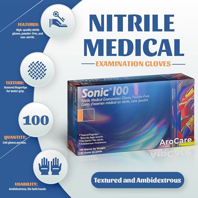 Blue Nitrile Gloves, Powder and Latex Free, 4 Mil - Image 7