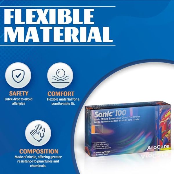 Blue Nitrile Gloves, Powder and Latex Free, 4 Mil - Image 6