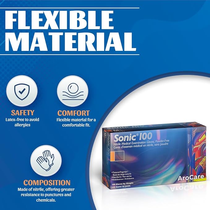 Blue Nitrile Gloves, Powder and Latex Free, 4 Mil - Image 6