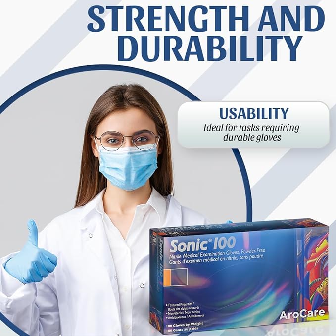 Blue Nitrile Gloves, Powder and Latex Free, 4 Mil - Image 4