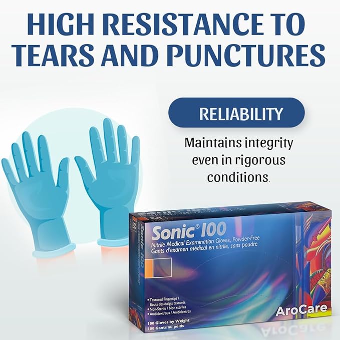 Blue Nitrile Gloves, Powder and Latex Free, 4 Mil - Image 3